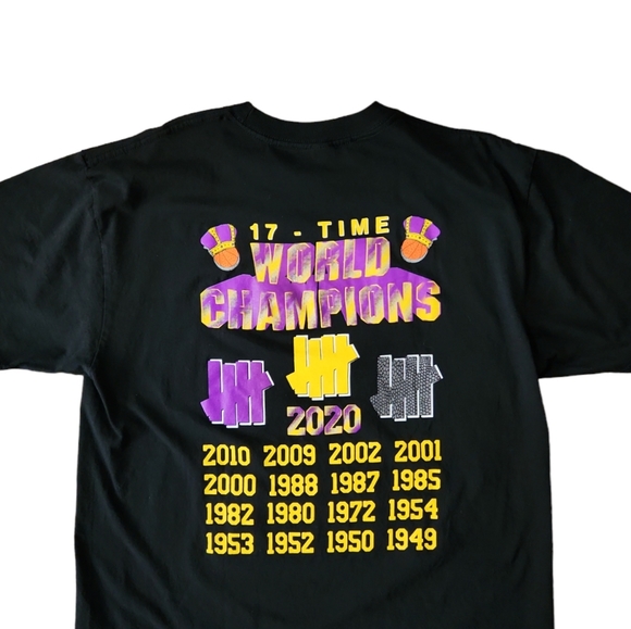 Undefeated LA Lakers 2020 World Champions 17 Time Champ T-Shirt UNDFTD SZ XL - Picture 4 of 7